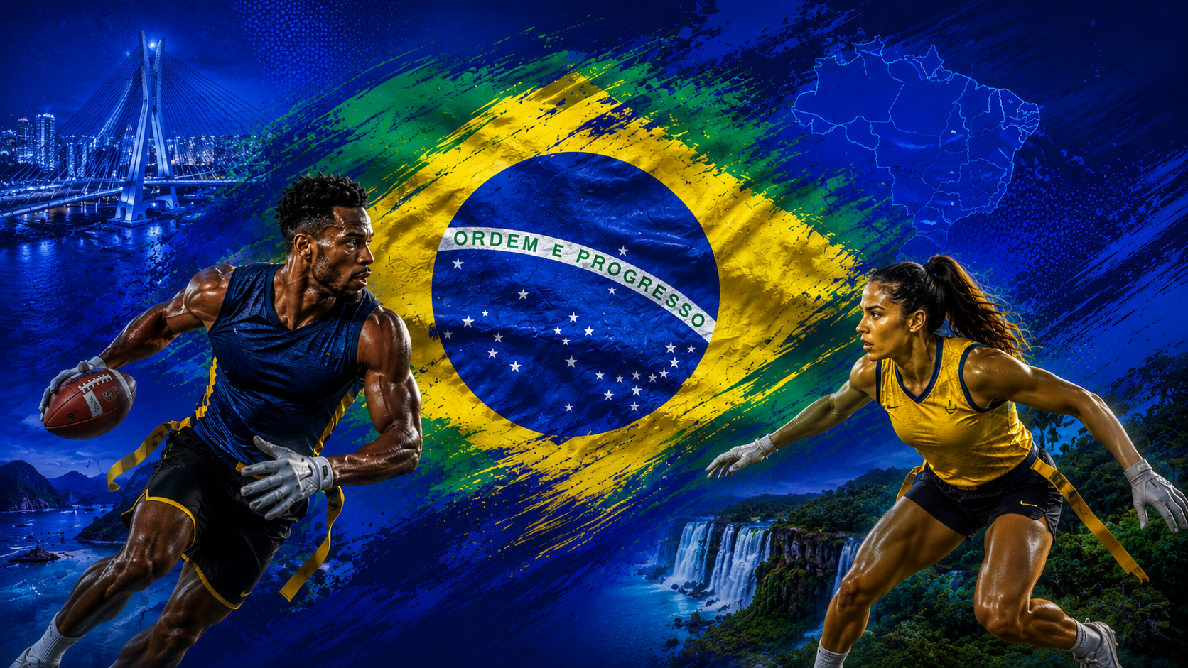 Rio de Janeiro e atletas de Flag Football